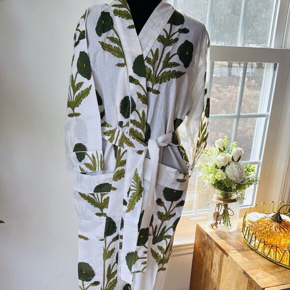 BRAND NEW Cotton kimono robe, block print robes for women, Dressing gown - Picture 3 of 3